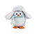Pinguim com Gorro e Cachecol Rosa e Azul – 16 cm - Imagem 1