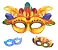 Kit Painéis Carnaval 3 Máscaras (1 Grande: 42cm x 71cm - 2 Pequenas: 8,5cm x 19,5cm – Papel Cartonado - Imagem 1