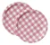 Prato de Papel Xadrez Rosa 18cm - 8 Unidades - Imagem 1