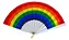 Leque Acessório Colorido Arco-Íris – 25cm - Imagem 1