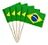 Palitos de Dente Decorativos com Bandeirinhas do Brasil – 100 Unidades - Imagem 1