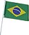 Bandeira do Brasil com Haste 30x20cm – Poliéster com Cores Vibrantes - Imagem 2
