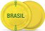 Prato de Festa Brasil Copa do Mundo 18cm – Papel Cartão Laminado | 8 Unidades - Imagem 1