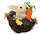 Enfeite de Páscoa Coelho com Cenoura 15cm – Decoração Rústica e Charmosa - Imagem 1