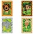 Quadros Decorativos Festa Safari 31x21cm - 4 Unidades - Imagem 1