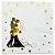 Guardanapo Casamento e Noivado Dourado Casal 33x33cm – Folha Dupla - Imagem 1