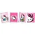 Quadros Decorativos Festa Hello Kitty 31x21cm - 4 Unidades - Imagem 1