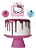 Topo de Bolo Festa Hello Kitty - 3 Unidades (1 Topo de Bolo e 2 Decorações) - Imagem 1