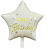 Balão Metalizado Branco Estrela Happy Birthday 18" – 1 Unidade - Imagem 1