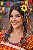 Presilha Girassol Festa Junina para Cabelo com Fitas em Tecido - Imagem 1