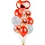 Kit Buquê Balao Coracao Vermelho Metalizado 18" + 3 Pçs Balões c/Confete 12 Polegadas + 5 Látex 12 Polegadas - 9 Unidades - Imagem 1