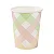 Copo de Papel Xadrez Colorido – 270ml | 10 Unidades - Imagem 1