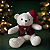 Urso Xadrez Natalino 30cm - Imagem 1