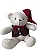 Urso Xadrez Natalino 30cm - Imagem 1