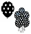 Balão de Látex Bolinha 10 Polegadas Preto com Bolinhas Brancas – Pacote com 25 Unidades - Imagem 1