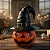 Abóbora com Chapéu para Decoração de Halloween 30cm - Laranja - Imagem 1