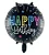 Balão Metalizado Redondo Happy Birthday Preto Neon 45cm - Flutua com Gás Hélio - Imagem 1