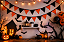 Bandeirinha Triangular Halloween em Papel de Seda 10 Metros com 20 Bandeirinhas - Imagem 1
