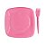 Kit Sobremesa Prato e Garfo Rosa - 10 Unidades - Imagem 1