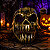 Máscara Caveira Metalizada Dourada com Dentes Afiados Halloween – 24x20cm - Imagem 1