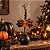 Galho Decorativo com Aranhas Halloween Preto e Laranja 29cm - Imagem 1