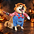 Fantasia Chucky para Pet com Peruca, Camisa e Faca Cenográfica - Imagem 1