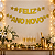 Faixa Decorativa Feliz Ano Novo com Glitter e Estrelas Dourado - Imagem 1