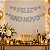Faixa Decorativa Feliz Ano Novo com Glitter e Estrelas Prata - Imagem 1