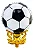 Balão Metalizado Bola De Futebol Troféu Dourado Campeão - Imagem 1