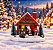 Casinha de Papai Noel em Cerâmica com LED e Som – 15 cm - Imagem 1