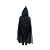 Capa Bruxa Halloween Adulta 120cm - Preta com Estrelas Pratas - Imagem 1