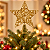 Estrela Ponteira de Natal Dourada 25 cm – Decoração para Árvore - Imagem 1