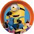 Prato de Papel Redondo Festa Minions 18cm - 8 Unidades - Imagem 1