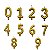 Vela de Aniversário Dourada Gliter Números 7cm - (Selecione a Opção do Número) - Imagem 1