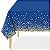 Toalha De Mesa Metalizada Azul com Bolinhas Douradas - 137 x 183 cm - Imagem 1