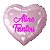 Balão Metalizado Coração Personalizado - Letra Alegra Pink - Imagem 1
