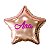 Balão Metalizado Estrela Personalizado - Letra Alegra Pink - Imagem 1