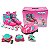 Patins 4 Rodas Infantil Feminino Rosa 28-31 Kit Proteção - Imagem 1
