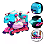 Patins Infantil Rosa Smoke Feminino Tam 32 ao 35 Led Fumaça - Imagem 6