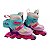 Patins Infantil Rosa Smoke Feminino Tam 32 ao 35 Led Fumaça - Imagem 4
