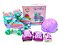 Patins Quad Roller Infantil 4 Rodas Ajustável do nº 28 ao 31 + Kit de Proteção - Cor Rosa e Tiffany - Imagem 1