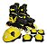 Patins Inline 4 Rodas Infantil  Preto Ajustável do nº 34 ao 37  Kit Proteção - Imagem 10