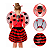 Fantasia Bug Joaninha C/ Asa Infantil Carnaval Festa Kit 4pç - Imagem 1