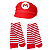Fantasia Super Mario Bros Feminina Adulto Vermelho E Verde - Imagem 2