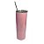 Copo Aço Inox Com Tampa e Canudo - Rosa Perolado - 600ml - Imagem 1