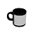 Caneca Preta Com Tarja Branca 100ml - Imagem 1