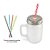 Caneca Mason Jar De Vidro Jateado 350ml - Imagem 3
