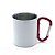 Caneca Branca  Aço Inox Alça vermelha Mosquetão 220ml - Imagem 1
