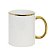 Caneca Branca Alça e Borda Ouro - 325ml - Imagem 1