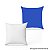 Capa De Almofada 40x40 Em Oxford Branca/Azul - Imagem 1